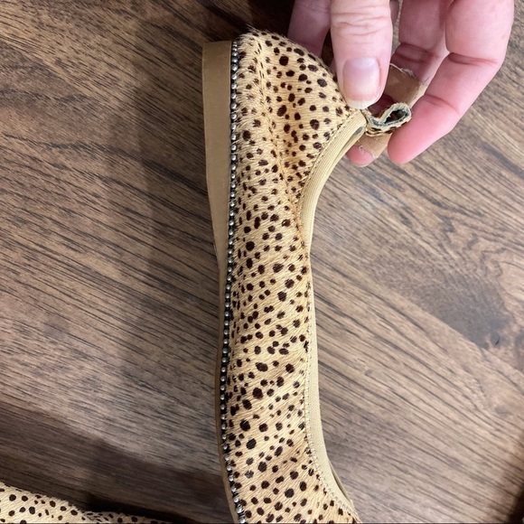 NWT Chelsea & Violet 7.5 ruby calfhair leopard flats - Picture 13 of 14